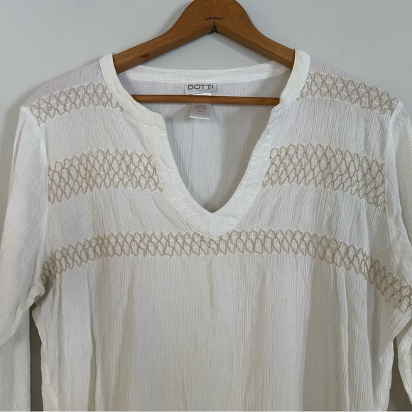Dotti Gauze Boho Cotton Tunic Coverup Size Large - Picture 2 of 9